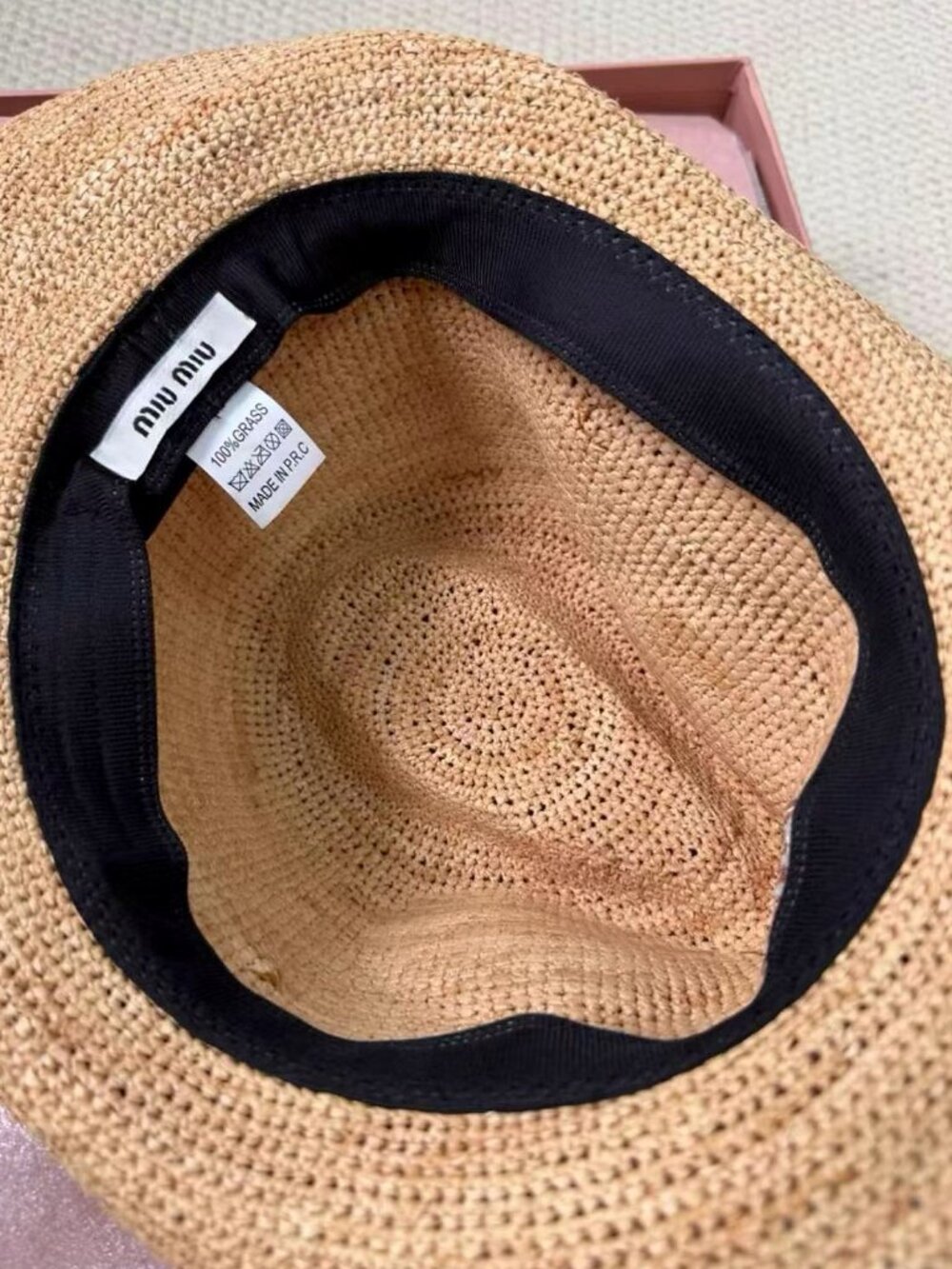 Miu Miu Woven Straw Red Rope Band Western Hat - Picture 7 of 7